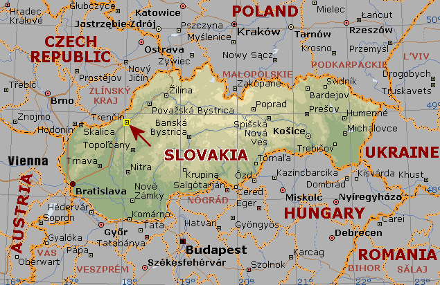 Czech republic and slovakia map